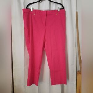 NWT Briggs Comfort Waistband Hot Pink Capris Size 18W